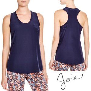 Joie Alicia Silk Racerback Tank Top - Dark Navy